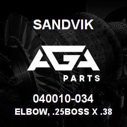 040010-034 Sandvik ELBOW, .25BOSS X .38JIC | AGA Parts