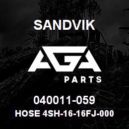 040011-059 Sandvik HOSE 4SH-16-16FJ-000-16FJ-64.3 | AGA Parts