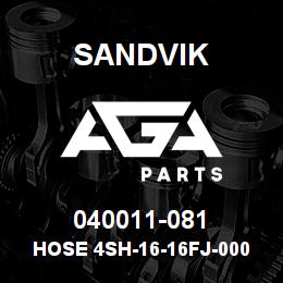 040011-081 Sandvik HOSE 4SH-16-16FJ-000-16FJ-86.3 | AGA Parts
