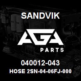 040012-043 Sandvik HOSE 2SN-04-06FJ-000-06FJ-45.2 | AGA Parts