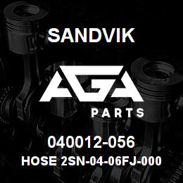 040012-056 Sandvik HOSE 2SN-04-06FJ-000-06FJ-58.2 | AGA Parts