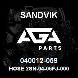 040012-059 Sandvik HOSE 2SN-04-06FJ-000-06FJ-61.2 | AGA Parts