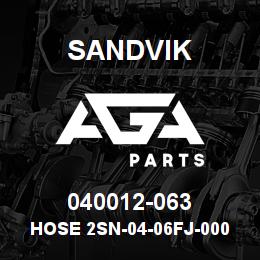 040012-063 Sandvik HOSE 2SN-04-06FJ-000-06FJ-61.2 | AGA Parts