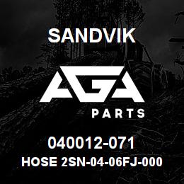 040012-071 Sandvik HOSE 2SN-04-06FJ-000-06FJ-73.2 | AGA Parts