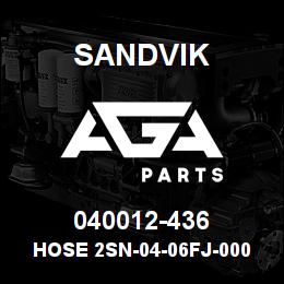 040012-436 Sandvik HOSE 2SN-04-06FJ-000-06FJ-438 | AGA Parts