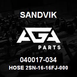 040017-034 Sandvik HOSE 2SN-16-16FJ-000-16FJ-37.9 | AGA Parts
