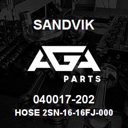 040017-202 Sandvik HOSE 2SN-16-16FJ-000-16FJ-206 | AGA Parts
