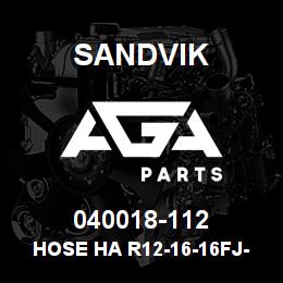 040018-112 Sandvik HOSE HA R12-16-16FJ-000-16FJ-116 | AGA Parts