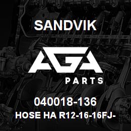 040018-136 Sandvik HOSE HA R12-16-16FJ-000-16FJ-140 | AGA Parts