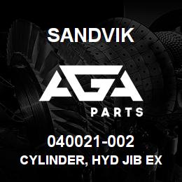 040021-002 Sandvik CYLINDER, HYD JIB EXTEND DM400-2000 | AGA Parts