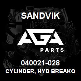 040021-028 Sandvik CYLINDER, HYD BREAKOUT MRLN5 | AGA Parts