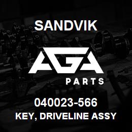 040023-566 Sandvik KEY, DRIVELINE ASSY | AGA Parts