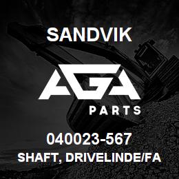 040023-567 Sandvik SHAFT, DRIVELINDE/FAN ASM | AGA Parts