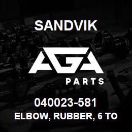 040023-581 Sandvik ELBOW, RUBBER, 6 TO 5 IN.CH | AGA Parts