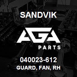 040023-612 Sandvik GUARD, FAN, RH | AGA Parts