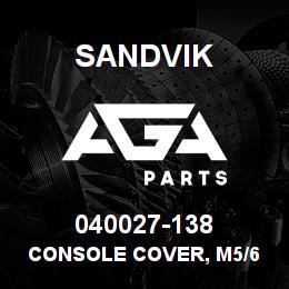 040027-138 Sandvik CONSOLE COVER, M5/6 (OPTION) | AGA Parts