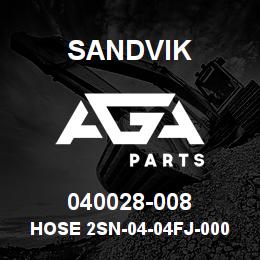 040028-008 Sandvik HOSE 2SN-04-04FJ-000-04FJ-10 | AGA Parts