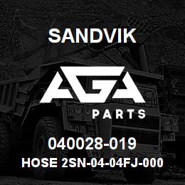 040028-019 Sandvik HOSE 2SN-04-04FJ-000-04FJ-21 | AGA Parts