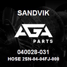 040028-031 Sandvik HOSE 2SN-04-04FJ-000-04FJ-33 | AGA Parts