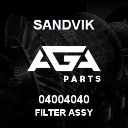 04004040 Sandvik FILTER ASSY | AGA Parts