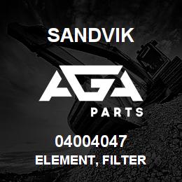 04004047 Sandvik ELEMENT, FILTER | AGA Parts