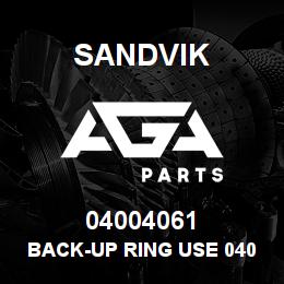 04004061 Sandvik BACK-UP RING USE 04004098 RB | AGA Parts