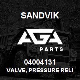 04004131 Sandvik VALVE, PRESSURE RELIEF | AGA Parts