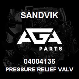 04004136 Sandvik PRESSURE RELIEF VALVE | AGA Parts