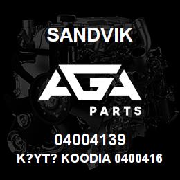 04004139 Sandvik K?YT? KOODIA 04004160 RB | AGA Parts