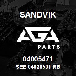 04005471 Sandvik SEE 04020501 RB | AGA Parts