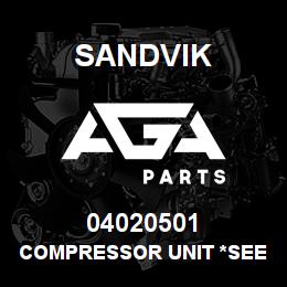 04020501 Sandvik COMPRESSOR UNIT *SEE T-TEXT | AGA Parts