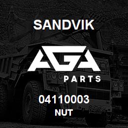 04110003 Sandvik NUT | AGA Parts