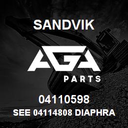 04110598 Sandvik SEE 04114808 DIAPHRAGM RB | AGA Parts
