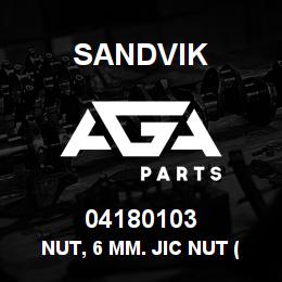 04180103 Sandvik NUT, 6 MM. JIC NUT (4 BTX-S) RB | AGA Parts