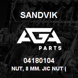 04180104 Sandvik NUT, 8 MM. JIC NUT (5 BTX-S) | AGA Parts