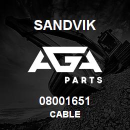 08001651 Sandvik CABLE | AGA Parts