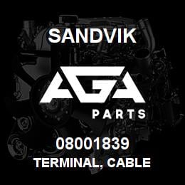 08001839 Sandvik TERMINAL, CABLE | AGA Parts