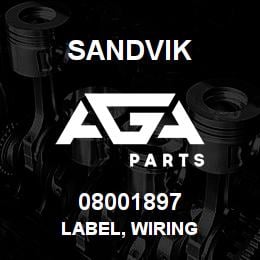 08001897 Sandvik LABEL, WIRING | AGA Parts
