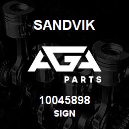 10045898 Sandvik SIGN | AGA Parts