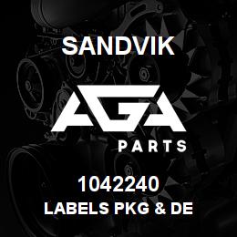1042240 Sandvik LABELS PKG & DE | AGA Parts