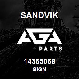 14365068 Sandvik SIGN | AGA Parts