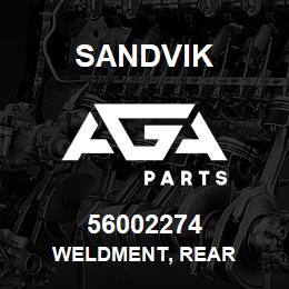 56002274 Sandvik WELDMENT, REAR | AGA Parts