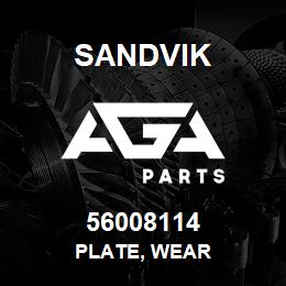56008114 Sandvik PLATE, WEAR | AGA Parts