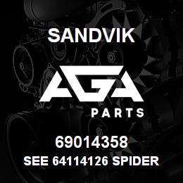 69014358 Sandvik SEE 64114126 SPIDER ASSY RB | AGA Parts
