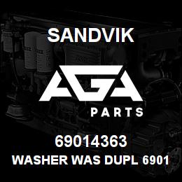 69014363 Sandvik WASHER WAS DUPL 69014361 | AGA Parts