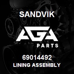 69014492 Sandvik LINING ASSEMBLY | AGA Parts