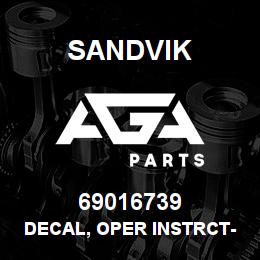 69016739 Sandvik DECAL, OPER INSTRCT-ANSUL 54203 | AGA Parts