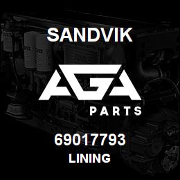 69017793 Sandvik LINING | AGA Parts
