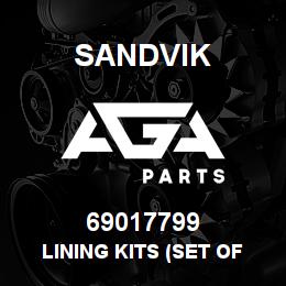 69017799 Sandvik LINING KITS (SET OF 2) | AGA Parts