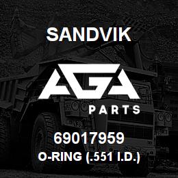 69017959 Sandvik O-RING (.551 I.D.) | AGA Parts